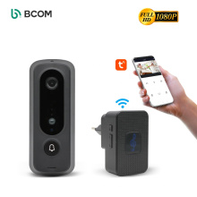 Bcom sistema de controle de acesso inteligente sem fio 1080p campainha visual tuya wi-fi sistema de vídeo porteiro com campainha